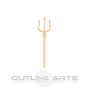 Unfinished Wooden Trident Craft Shape