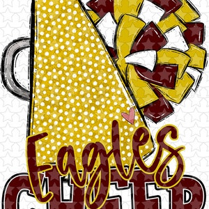 DTF TRANSFER 1128412  Personalized Maroon and Gold Cheer