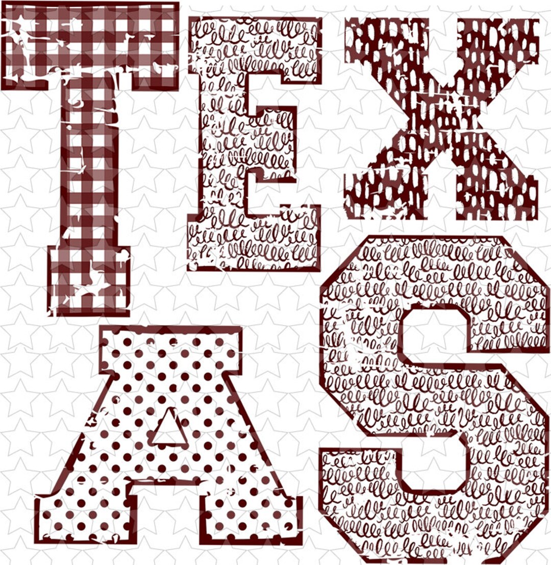 DTF TRANSFER 1130808 Texas Patterns Maroon White - Etsy