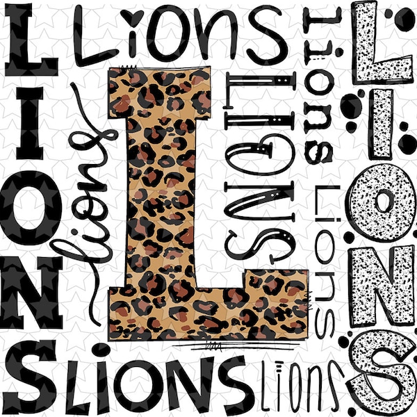 DTF TRANSFER 1122696  Lions word collage