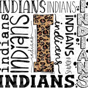 DTF TRANSFER 1122691 Indians word collage