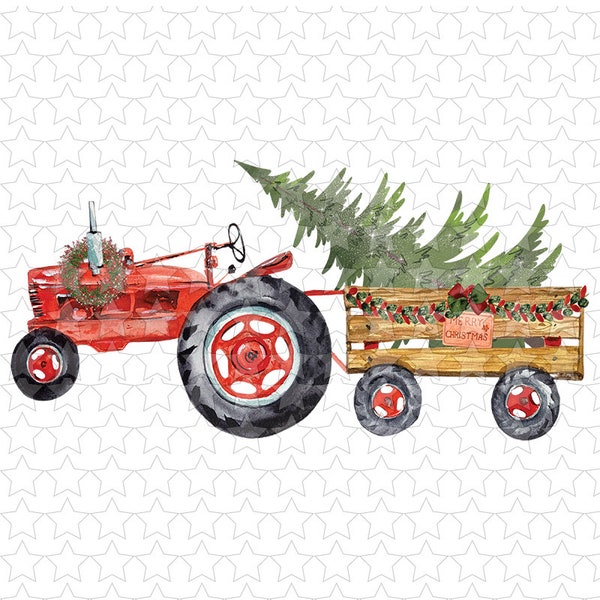 DTF TRANSFER 1122538 Christmas tractor