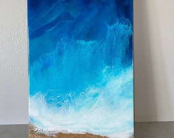 SOLD! Anahola Vibes- 24" x 12" Resin ocean wall art, Beach resin decor, Resin artwork, Ocean resin painting, Resinating Waves