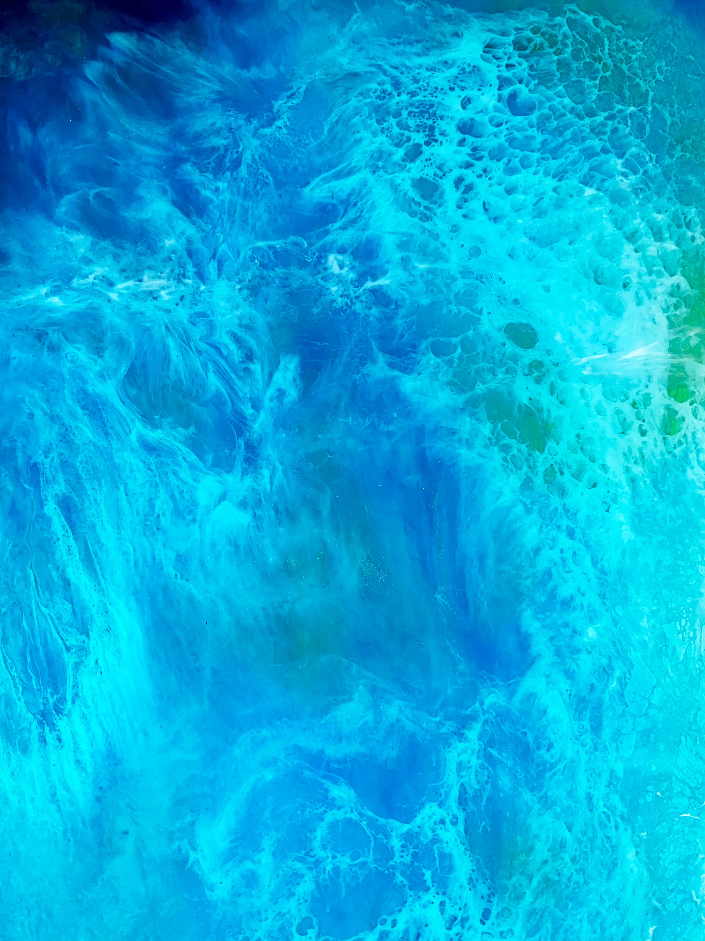 SOLD Blue Hawaii Epoxy Resin Ocean Wall Art Beach Resin Etsy