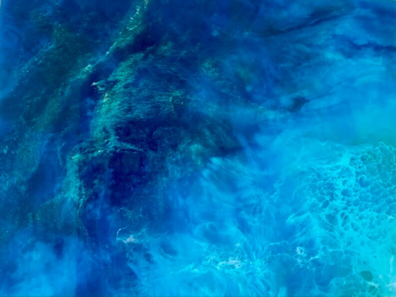 SOLD Blue Hawaii Epoxy Resin Ocean Wall Art Beach Resin Etsy