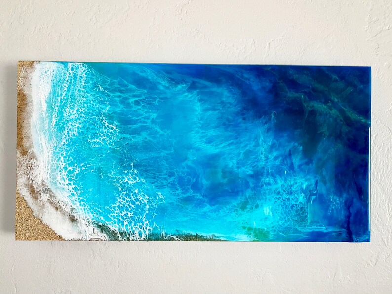 SOLD Blue Hawaii Epoxy Resin Ocean Wall Art Beach Resin Etsy