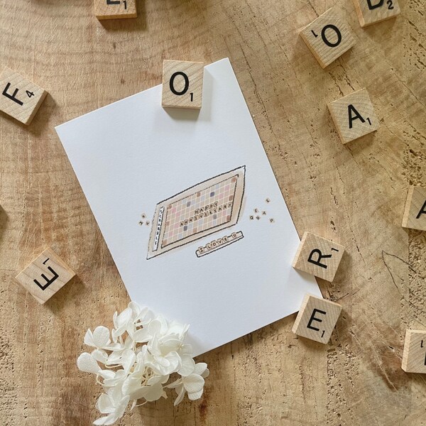 Board game anniversary card | love greeting card | scrabble style game greeting card