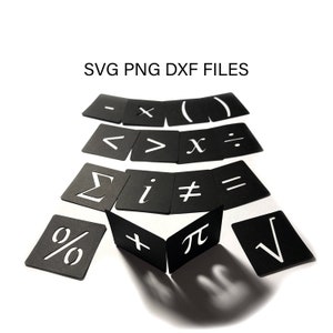Math Symbols, SVG, PNG, DXF, Files, Silhouette