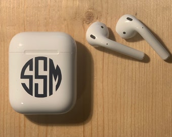 Airpod charger decal, phone charger vinyl decal, airpod charger monogram