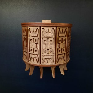 Fichier numérique Tribal rond boîte découpé au laser - SVG, DXF, EPS |  Téléchargement instantané