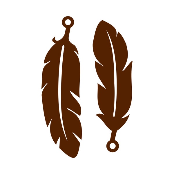 Feathers with big hole - SVG DXF & PDF Instant digital download