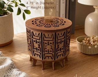 Tribal Round Box Laser Cut File  | SVG, PDF, EPS |  Instant Download