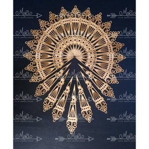 Digital File Mandala Tree No.11 made with laser cut scrap wood- SVG, PDF Instant digital download