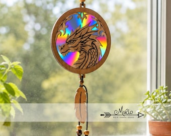 Dragon II Suncatcher File | Disc Repurposing (svg, pdf, eps) | Double Sided