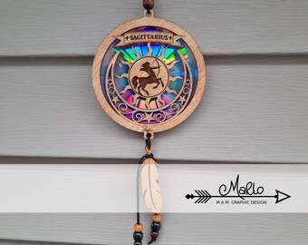 Digital File Sagittarius Suncatcher |  Repurposing DVDs | Laser Cut File | SVG, PDF, EPS | Astrology Symbol
