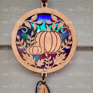 Digital File Fall Pumpkin Suncatcher |  Repurposing DVDs | Laser Cut File | SVG, PDF, EPS | Digital File