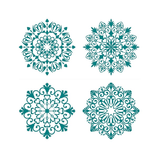Set of 4 Mandala Stencil/Decal- SVG Instant Download, digital download