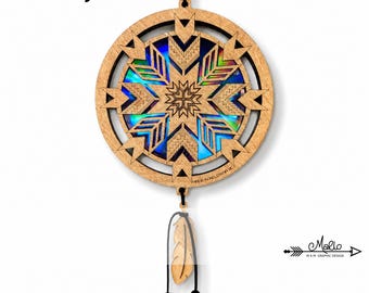 Digital File Native Star Suncatcher |  Repurposing DVDs| Laser Cut File | SVG, EPS, PDF | Digital File