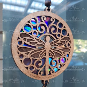 Digital File Dragonfly Suncatcher |  Repurposing DVDs | Laser Cut File | SVG, PDF, EPS | Digital File