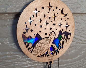 Stargazing Turtle Suncatcher | Repurposing DVDs | Laser Cut File | SVG, PDF, EPS | Digital File