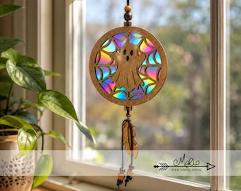 Ghost Suncatcher Laser Cut File | Repurposed Discs | (svg, pdf, eps - Digital File)
