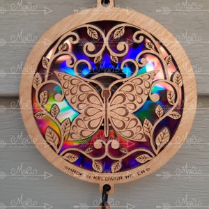 Digital File Butterfly ll Suncatcher |  Repurposing DVDs | Laser Cut File | SVG, PDF, EPS | Digital File