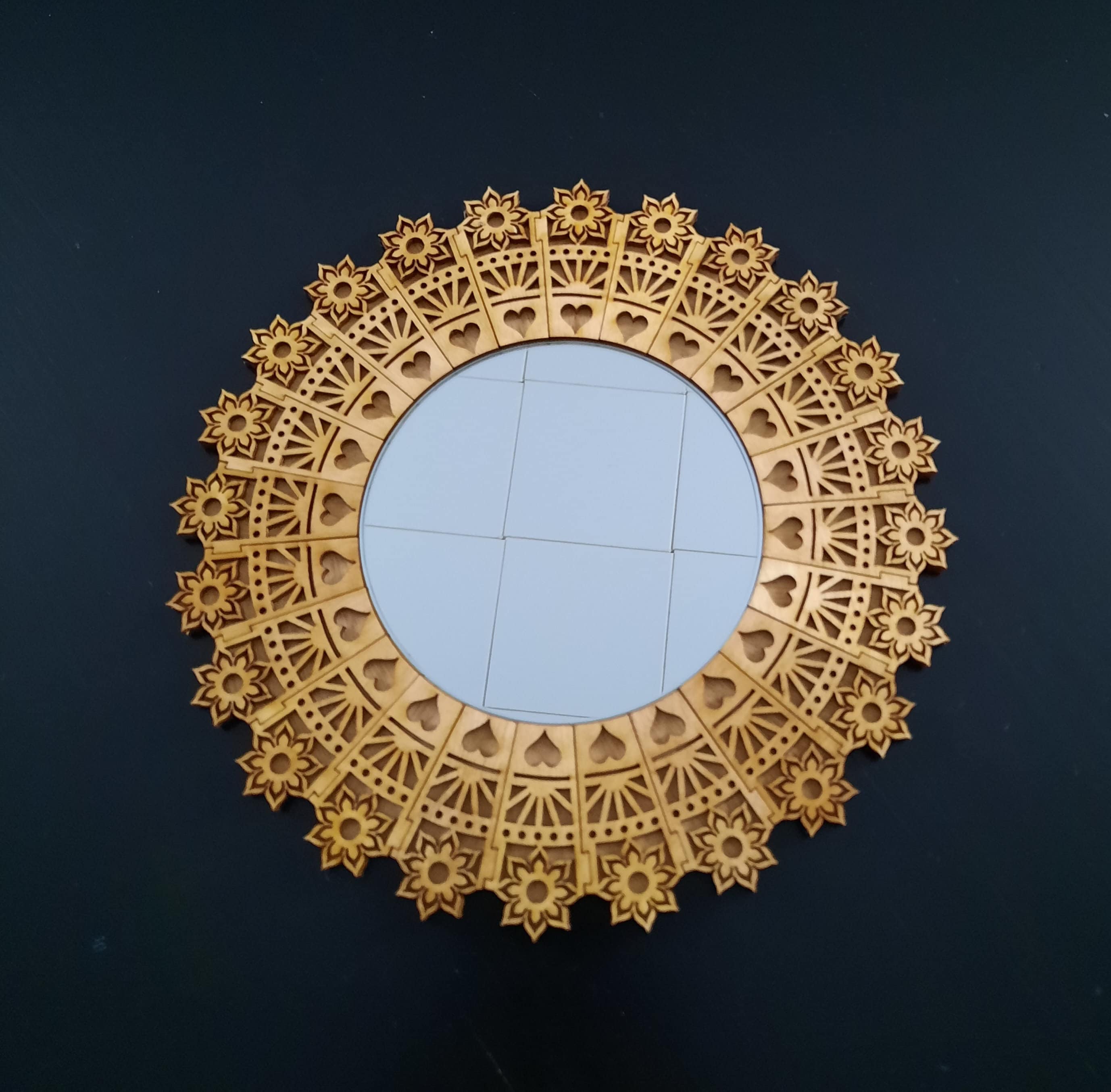 Mirror Frame No. 10 Made With Laser Cut Scrap Wood SVG DXF Etsy