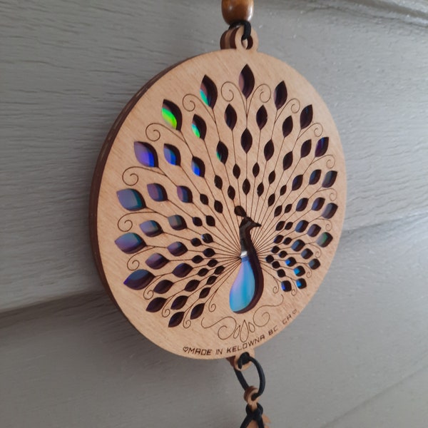 Peacock Suncatcher |  Repurposing DVDs | Laser Cut File | SVG, PDF, EPS | Digital File