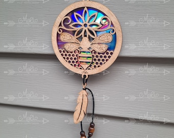 Laser Cut Bee Suncatcher File | DVD Repurpose (svg, pdf, eps) Digital File