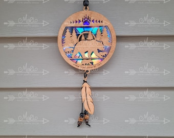 Mama Bär Suncatcher Laser Cut Datei für DVDs/CDs (SVG, PDF, EPS)