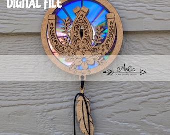 Linked Horseshoes Suncatcher - Laser Cut File SVG, PDF, EPS (Digital File)