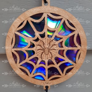 Digital File Spider in Web Suncatcher |  Repurposing DVDs | Laser Cut File | SVG, PDF, EPS | Digital File