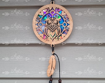 Owl Suncatcher Laser Cut File for Repurposed DVDs (SVG, PDF, EPS)