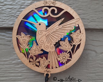 Hummingbird Suncatcher |  Repurposing DVDs | Laser Cut File | SVG, PDF, EPS | Digital File