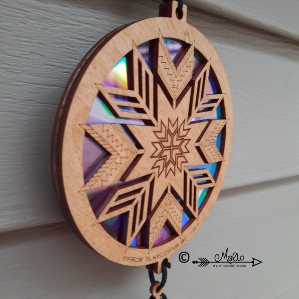 Native Star Suncatcher |  Repurposing DVDs | Laser Cut File | SVG, PDF, EPS | Digital File