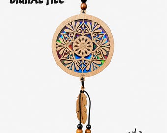 Mandala Flower Suncatcher Laser Cut File | Repurposed DVD Art (svg, eps, pdf)