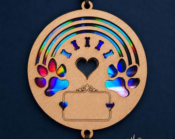 Dog Memorial Suncatcher Laser Cut File | DVD Repurpose (svg, pdf, eps) (Digital File)