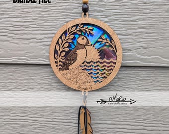 Puffin Suncatcher Laser Cut File | DVD Repurposing (svg, pdf, eps)