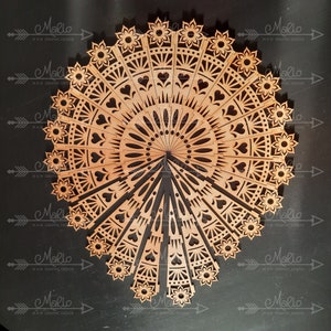 Digital File Mandala No.10 made with laser cut scrap wood- SVG, PDF Instant digital download
