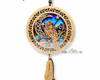 Digital File Raven Suncatcher |  Repurposing DVDs| 3 Layer Cut File | SVG, EPS, PDF |
