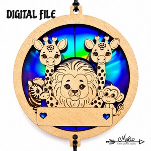 Zoo Animals Suncatcher Laser Cut File | DVD Repurpose (svg, pdf, eps) (Digital File) image 2