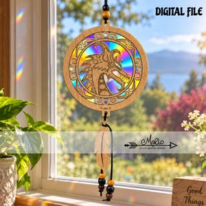 Dragon Suncatcher File | Disc Repurposing (svg, pdf, eps)