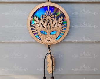 Masquerade Mask Suncatcher Laser Cut File | DVD Repurposing (svg, pdf, eps)