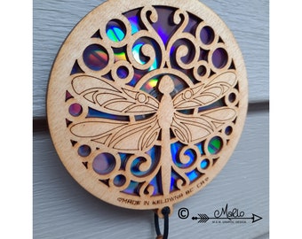 Dragonfly Suncatcher |  Repurposing DVDs | Laser Cut File | SVG, PDF, EPS | Digital File