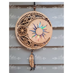 Moon Sun Suncatcher |  Repurposing DVDs | Laser Cut File | SVG, PDF, EPS | Digital File
