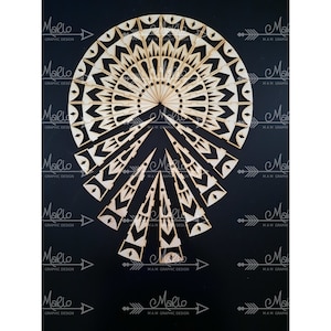 Digital File Mandala No.6 made with laser cut scrap wood | SVG, PDF, EPS | Instant digital download