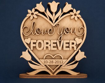 Digital File Love You Forever | Layered | Personalizable | Laser cut | SVG, EPS , PDF | Instant Download