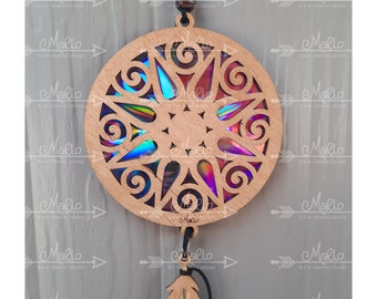 Mandala Suncatcher Laser Cut File | Repurposed DVD (svg, pdf, eps) Digital File