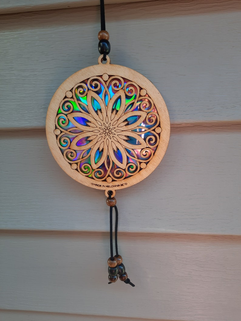 Suncatcher Flower Laser Cut Wood Etsy