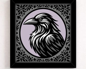 Caja de sombras Posh Raven 3D SVG: archivos compatibles con láser y Cricut